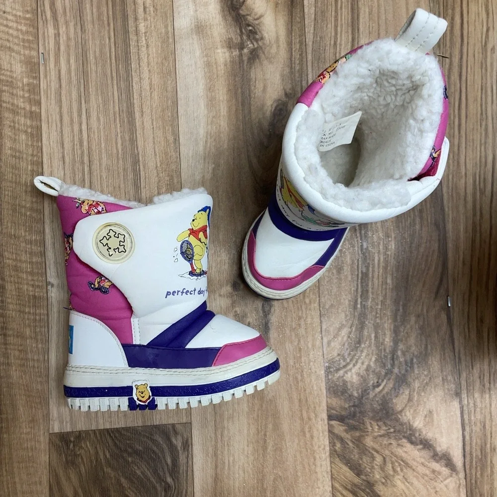 Vintage 90s Disney‎ Winnie The Pooh Snow Boots M 7-8 Toddler